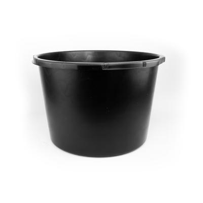 Round Construction Bucket 65L Black For Mortar Concrete Resistant Container