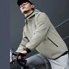 Li Ning Solid Color Zipper Hooded Fleece Sports Jacket Men Jackets Stone-Grey AFDT835-1