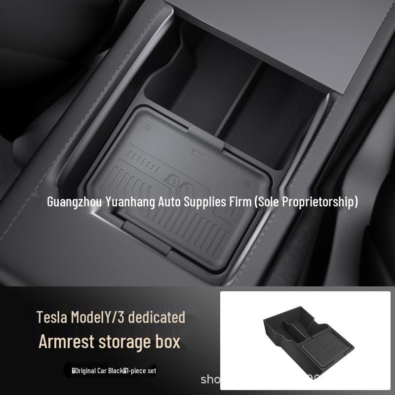 

Tesla Model Y Armrest Storage Organizer чёрный