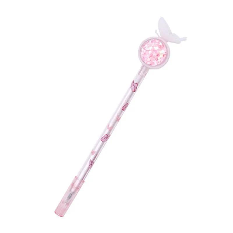 4 Pack Cute Butterfly Gel Pen Quicksand Student Writing Signature Pen School Supplies Office Stationery Random Color