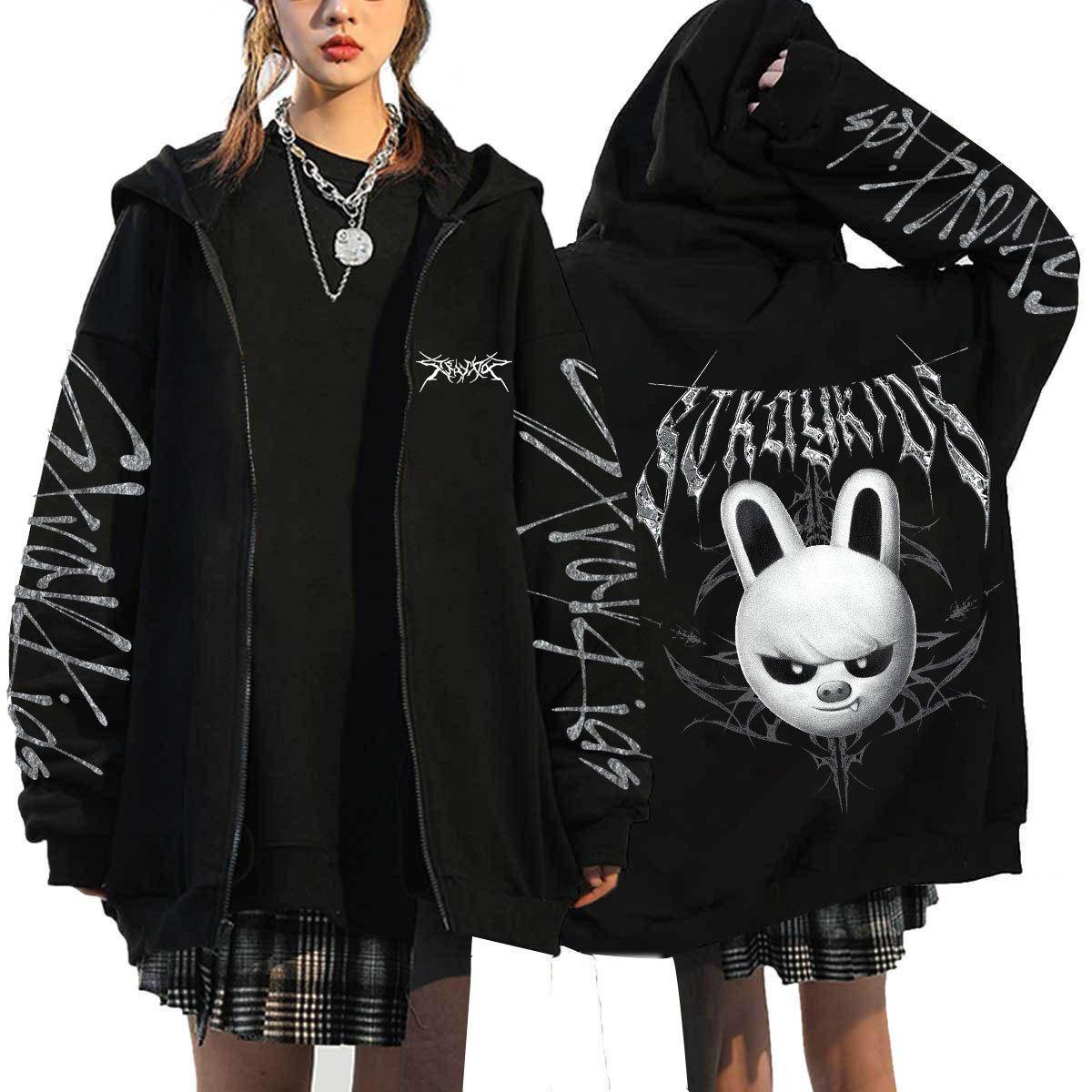 

KPOP DominATE Tour Мерч ФЕЛИКС ХАН БАН ЧАН ЧАНБИН ХЁНДЖИН СЫНМИН ЛИ НО Мультяшный принт На молнии Женская/Мужская Толстовка 4XL