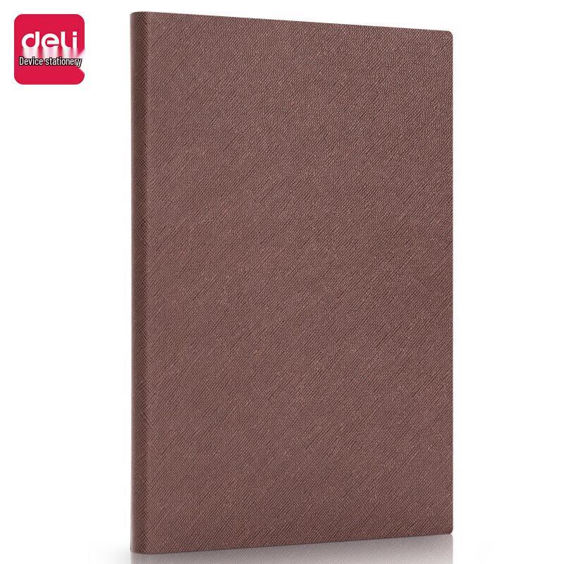 Deli A5 Leather-Bound Meeting Notebook
