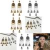 Vintage Geometric Drop Earrings With Rhinestone Accents For Fashionable Women