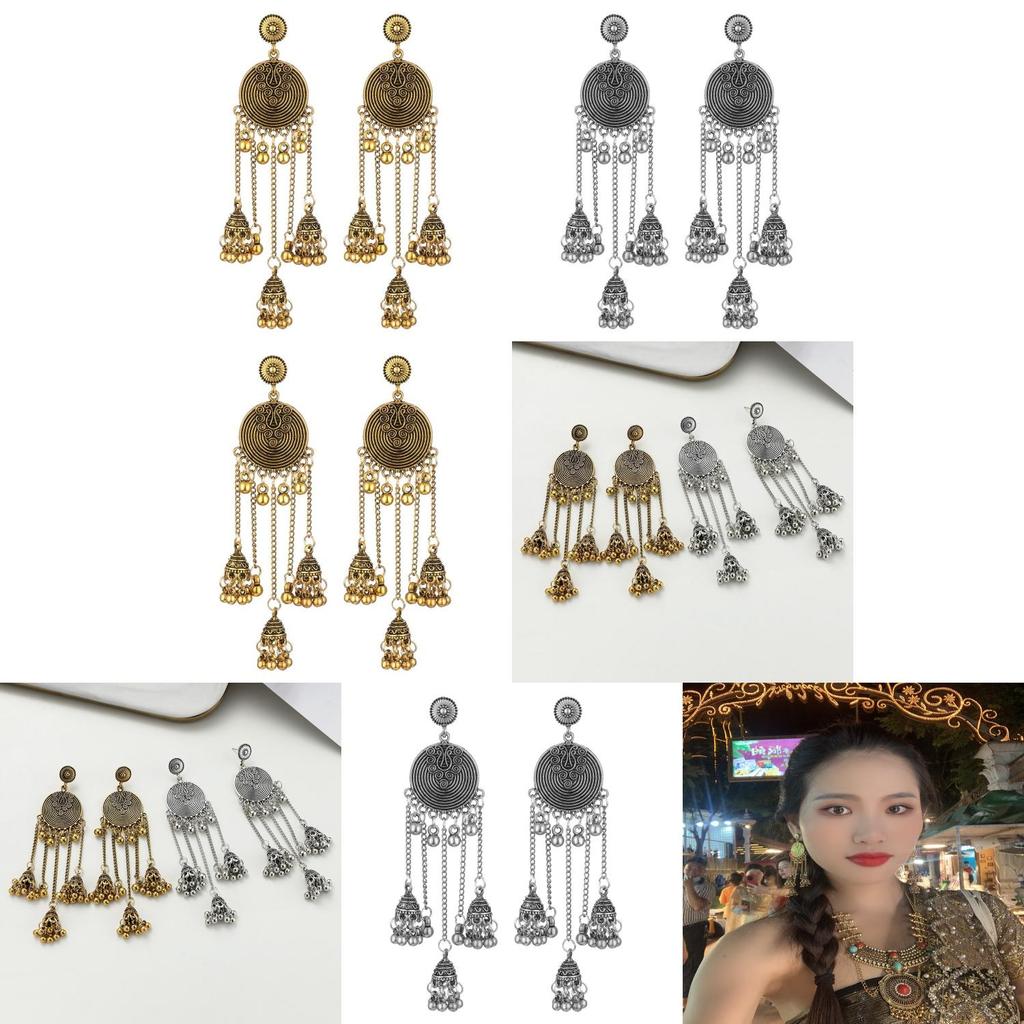 Vintage Geometric Drop Earrings With Rhinestone Accents For Fashionable Women