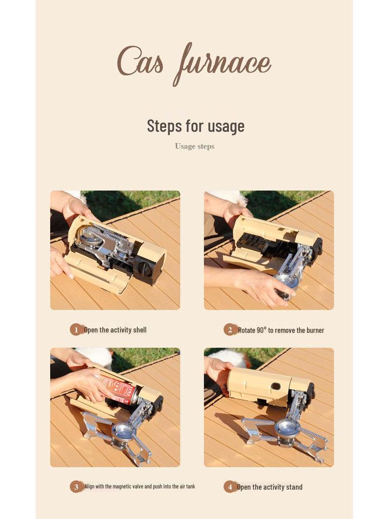 Portable Folding Camping Gas Stove - Outdoor & Household Use