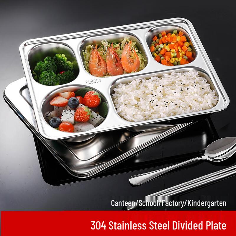 LETGANT 304 Stainless Steel Divided Canteen Tray