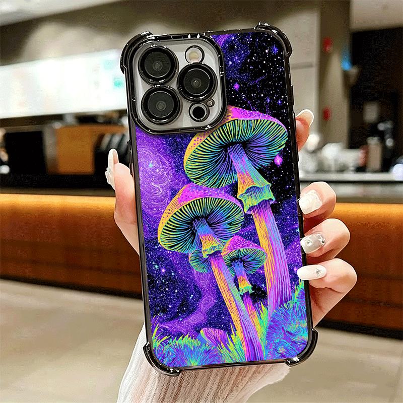 Weird Psychedelic Mushroom Soft Phone Case For iPhone 15 16 17 Air 14 Pro Max 16E Plus 13 12 Mini Plating Anti-Fall Fundas