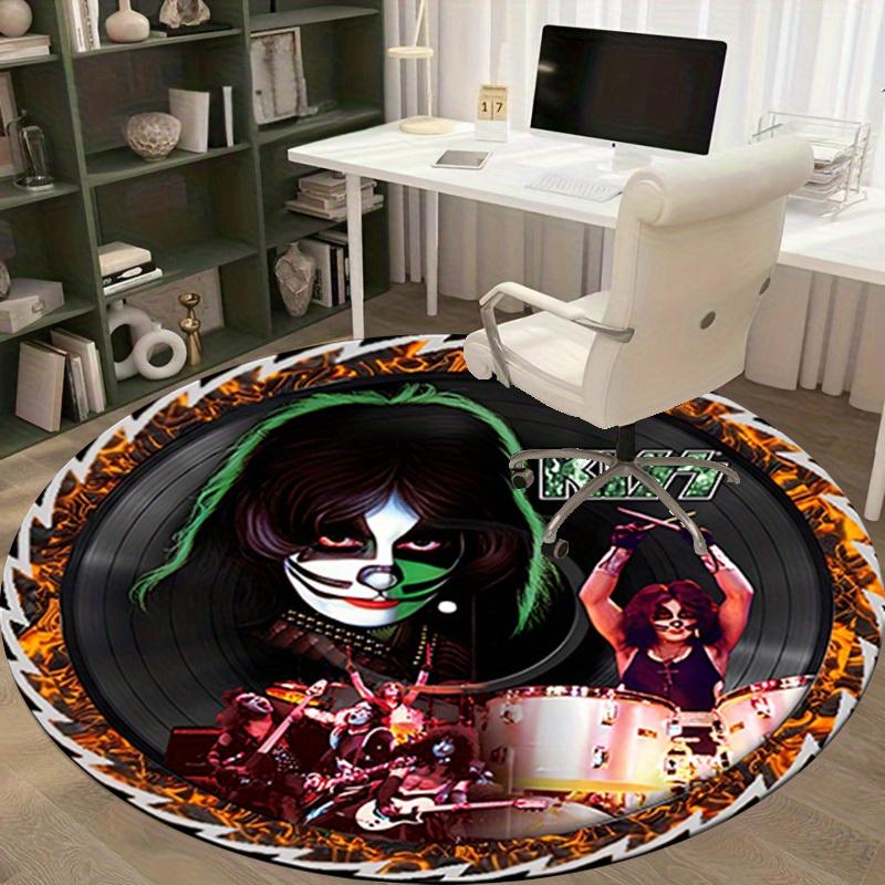 1pc Kiss Band Music Theme Home Office Outdoor Round Carpet Gift Decorative Rug Mat PadRC2747