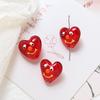 TX76 20mmx19mm 2pcs Cute Glass Petite Heart Beads DIY Straight Hole Exquisite Making Heart Love Red Handmade Bracelet Material