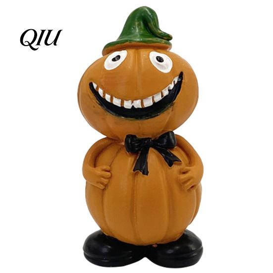 Halloween Pumpkin Decorations Figure Ornaments, Hand-Painted Resin with Unique Eco-friendly Decor Expressions, Figurine for Desktop Windowsill Garden