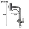 Waterfall Faucet Multi-functional 4 Modes Pure Hot Cold Water Kitchen Faucet Sprayer Sink Wash Tap 360° Rotation
