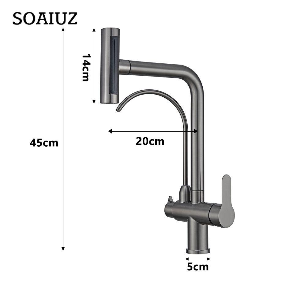 Waterfall Faucet Multi-functional 4 Modes Pure Hot Cold Water Kitchen Faucet Sprayer Sink Wash Tap 360° Rotation