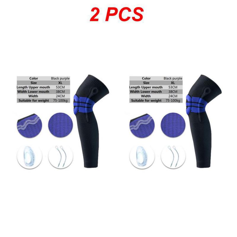 1/2PCS Knee Support Men Pressurized Elastic Knee Brace with Silicone Spring Basketball Volleyball Knee Pads High Quality Practical Daily Use