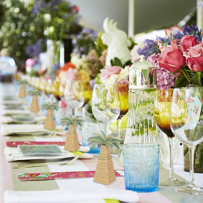 10/20/30pcs Coconut Palm Tree Candy Box Paper Chocolate Sweet Treat Boxes Hawaiian Tropical Wedding Birthday Party Gift Packing