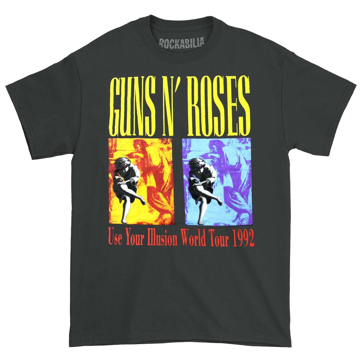 Men s Guns N Roses Use Your Illusion World Tour (Back Print) Slim Fit T-shirt XXL
