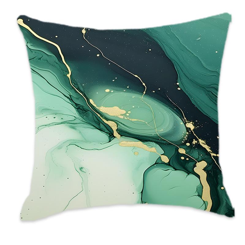Green Marble Gilded Soft Backrest Cushion for Home & Car