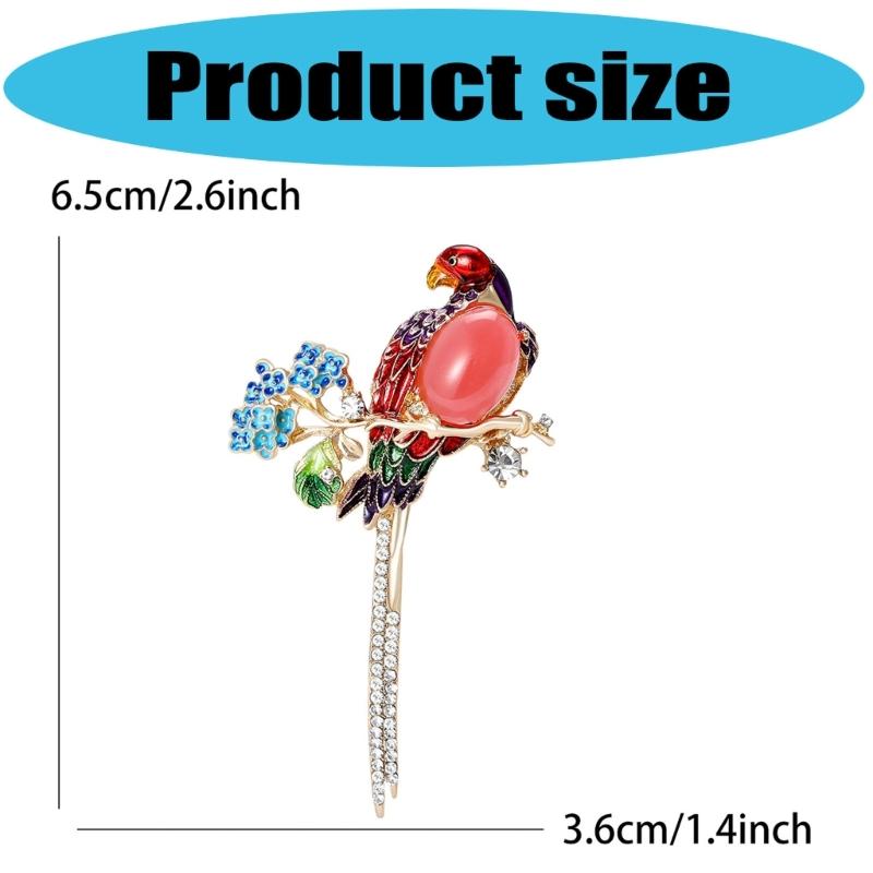 Multipurpose Fun Sophisticated Parrot Brooch Elegant Designs Portable Fashion Accessory for Performers Daily Outfit