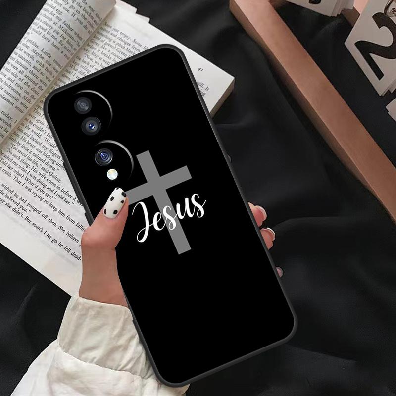 Vers aus der christlichen Bibel Jesus Fall für Honor 70 50 90 Lite 8X 9X X6 X7 X8 X9 Honor X8a X9a X7a X6a Magic 5 Pro Hülle