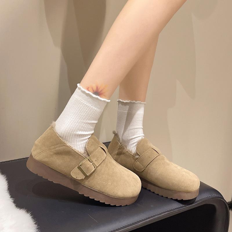 One-pedal lazy single shoes platform all-inclusive Boken women's shoes 2025 new autumn and winter popular Japanese Boken shoes women