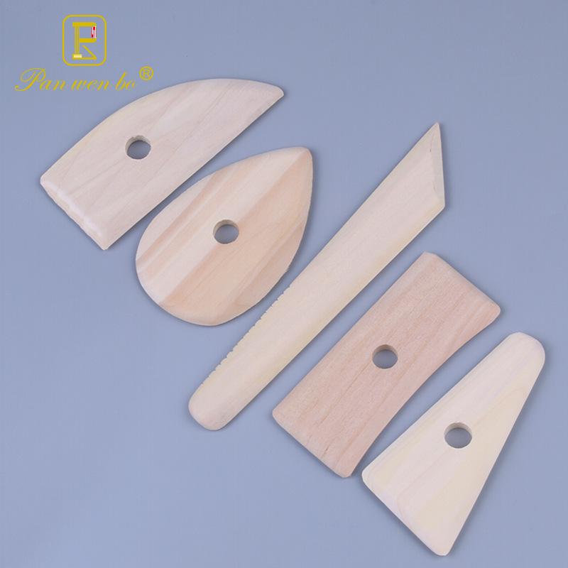 5-Piece Wooden Pottery Clay Sculpture Tools Set