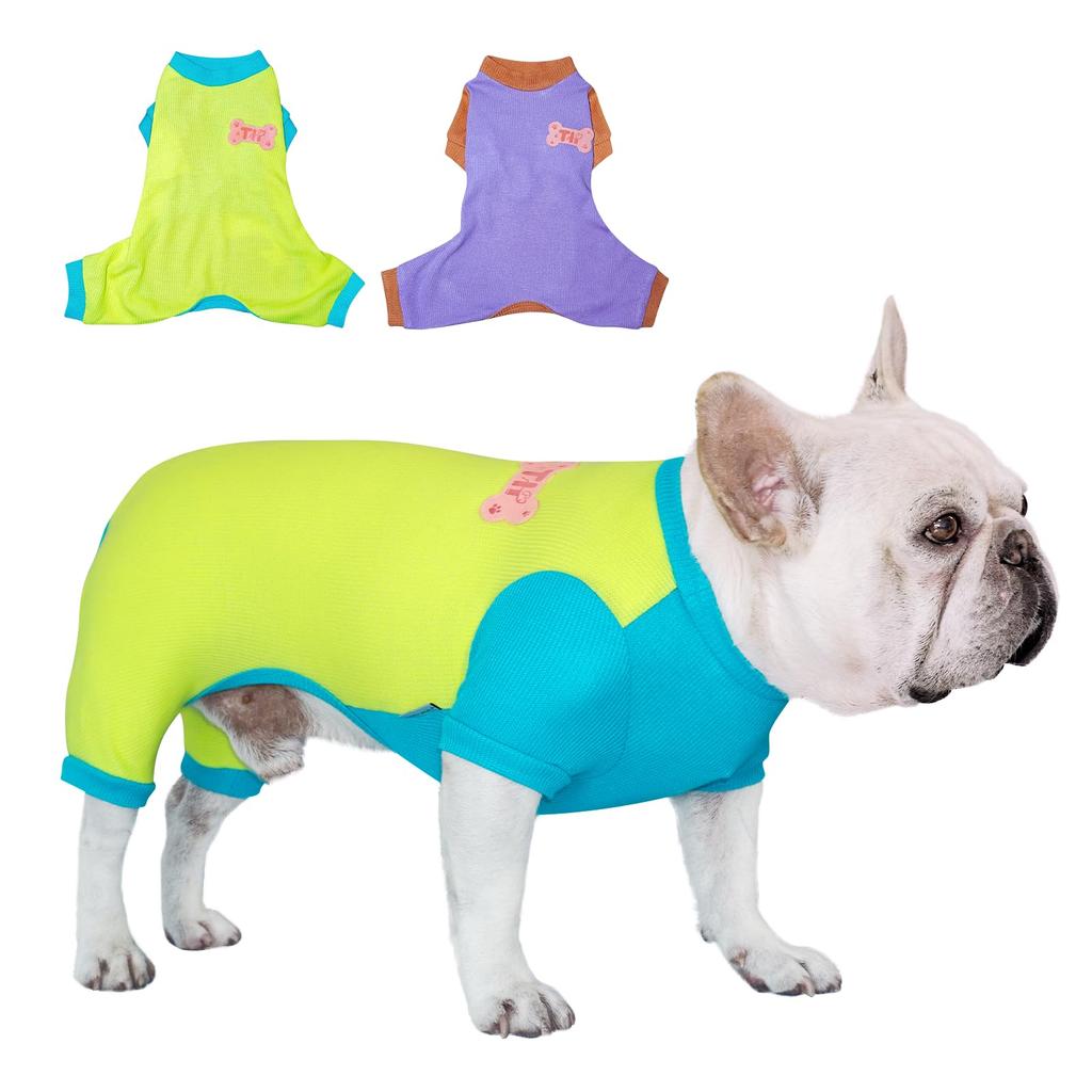 TONY HOBY Dog Set of Dog Lone Waffle Knit Small Dog Prevents Set Pajamas, 4, Clothes, Pass, Fabric, Lightweight, Clothes, Loungewear, Shedding,