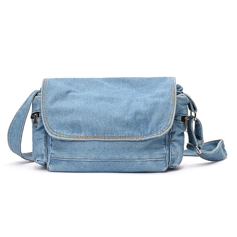 Versatile Denim Crossbody Shoulder Bag - Large Capacity Handbag for Casual or Commute