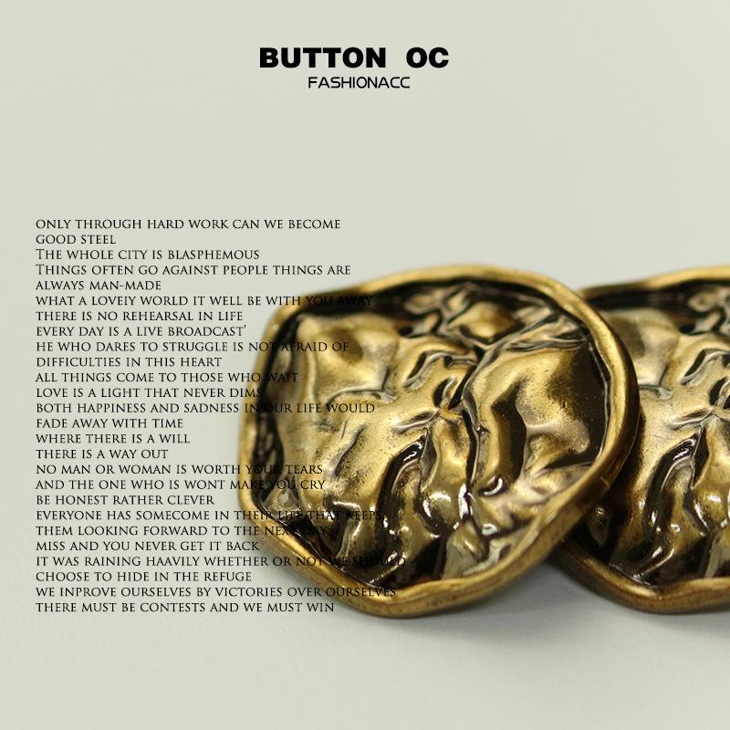 5Pcs Xiaoxiang Retro Style Metal Button Fur Coat Woolen Coat Tweed Button Men'S And Women'S Suit Clothes Button