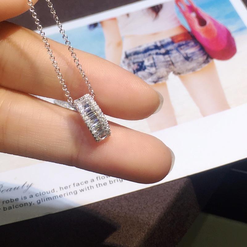 Japanese and Korean Light Luxury Design Silver T Fang Hao Necklace for Women Ins Trendy Niche and Versatile Clavicle Chain High End Necklace