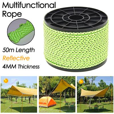 50M Reflective Tent Rope Guylines Nylon Tent Line Cuy Line Cord Rescue Umbrella Paracord Rope Camping Hiking Tent Accessories