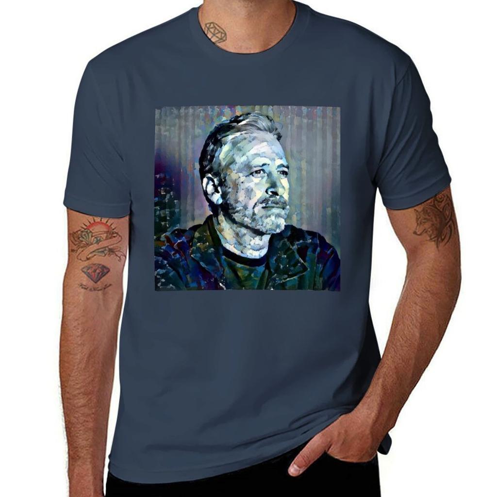 Jon Stewart Pop Art Portrait TShirt Athletic Quick Dry TShirt for Men