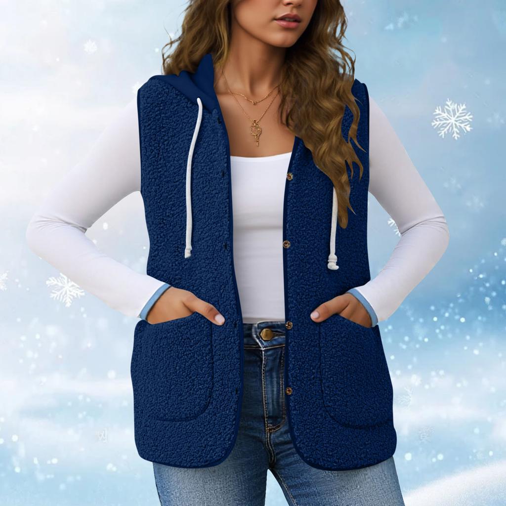 Women's Fashion Casual Loose Lamb Wool Female Short   Winter  Vest