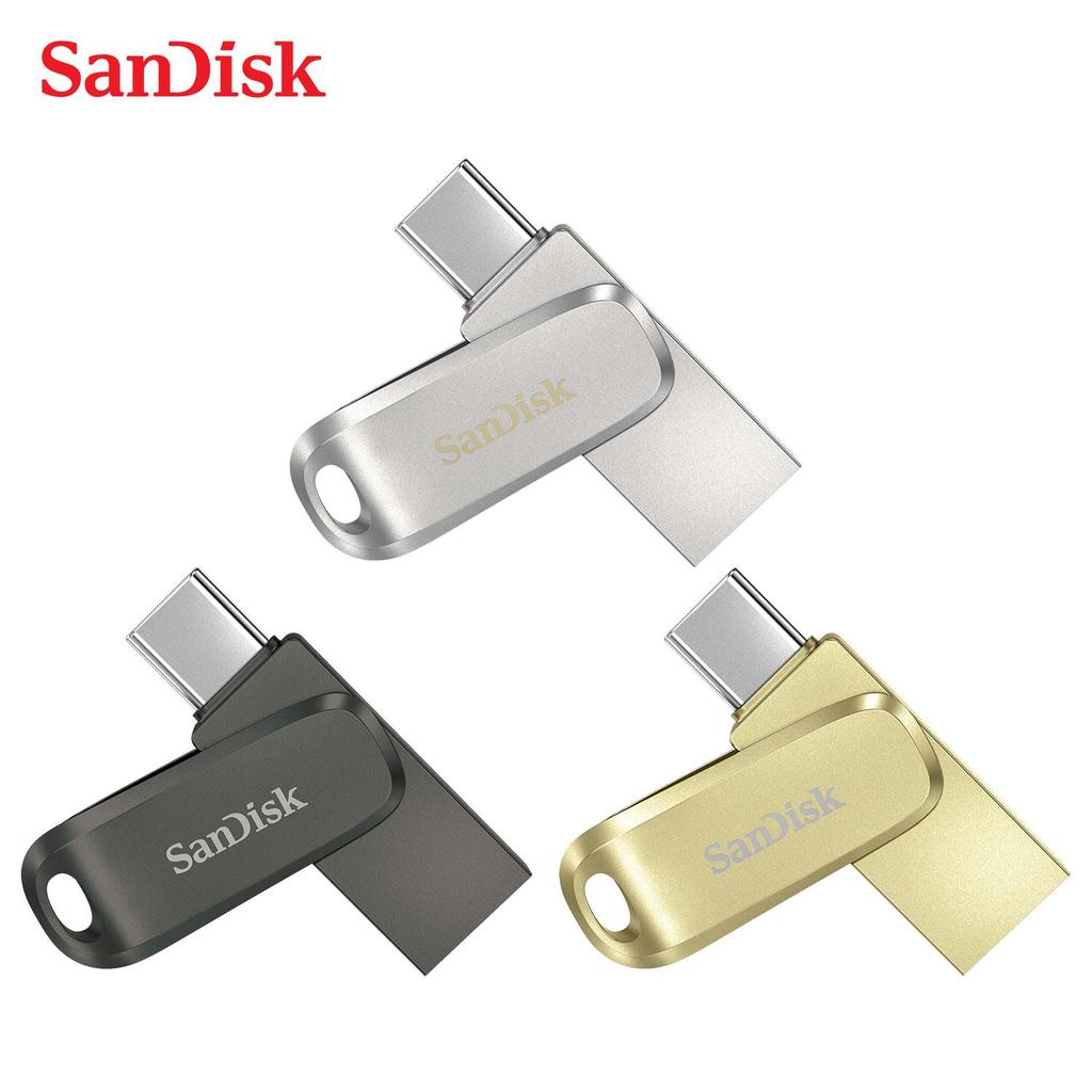 SanDisk 128GB USB Typ-C OTG 2-w-1 pamięć flash sandisk ultrd Dual Drive Luxe 64GB 256GB 512GB Metalowy pendrive USB Dla PC/Mac/iPad/Telefonu