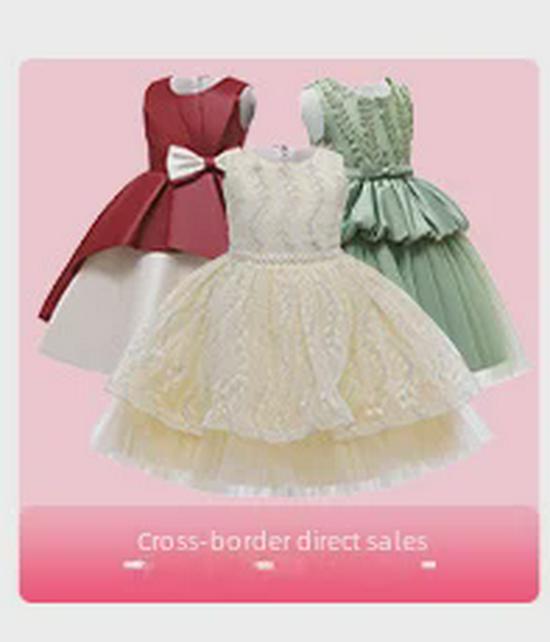 2024 One-Shoulder Puffy Princess Dress with Mesh Embroidery and Pearls for Girls