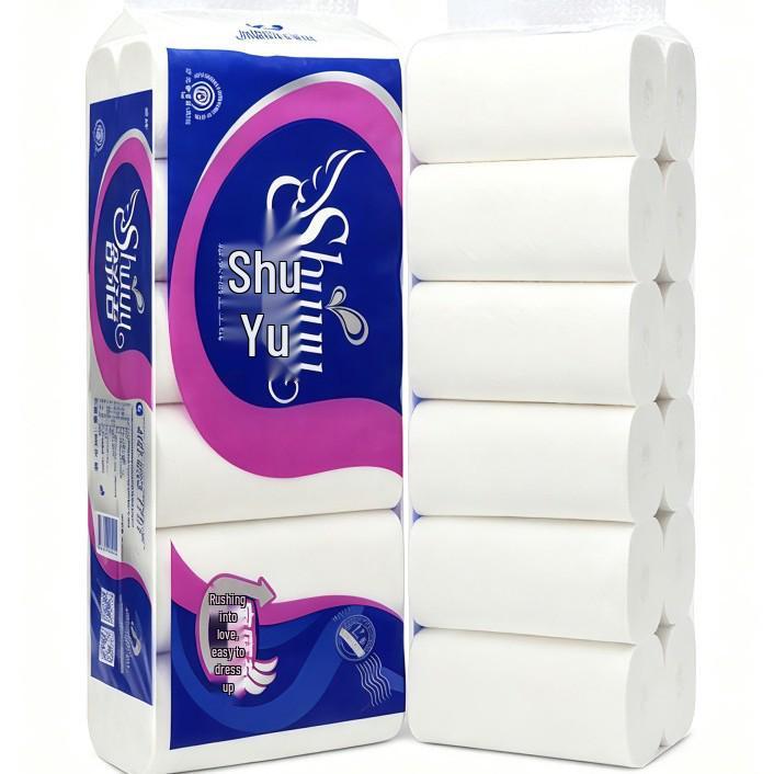 Shuyu Coreless Virgin Wood Pulp Toilet Paper, 12 Rolls