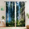 2PCS- Beautiful Forest Pattern Printed Curtains, Pole Bag Curtains, Home Decoration, Room Decoration