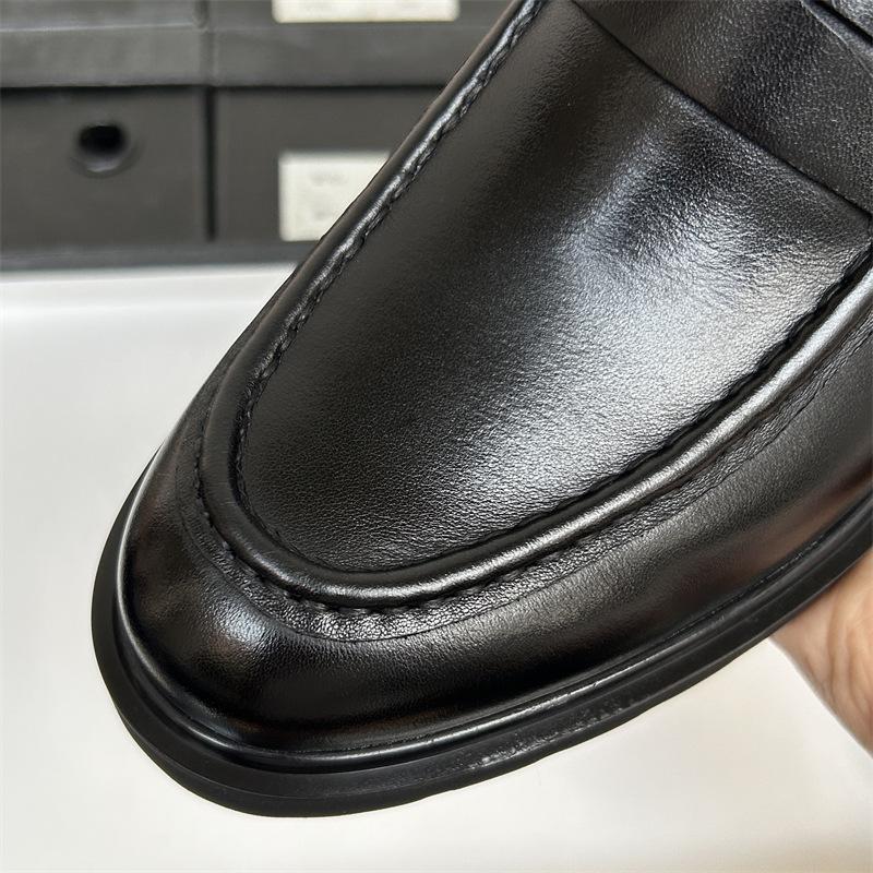 Loafers Men'S Leather Breathable Dress Business Casual Commuter Shoes Lazy Foot Pedal Men'S Leather Shoes Men'S