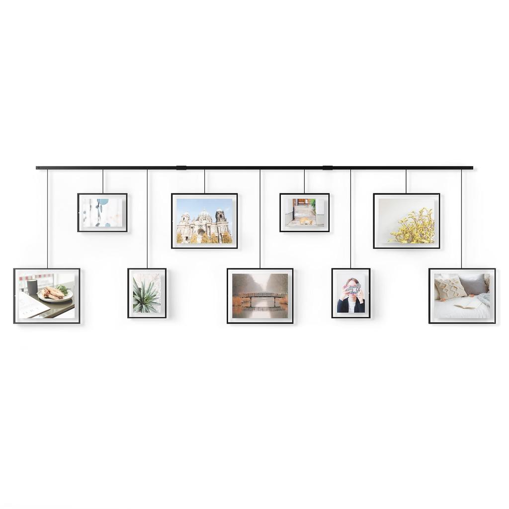 Umbra Exzibit Photo Set of 6x2L Stylish Interior Black Multi-Frame Frames, 9, Size, Wall-Mounted, Hanging, Display, Decor, Gift, Present,