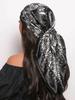 90*90cm Hair Scarf Women Fashion Designer Beautiful Flowers Foulard Soft Satin Shawl Kerchief Square Silk Scarfs Neck Headscarf