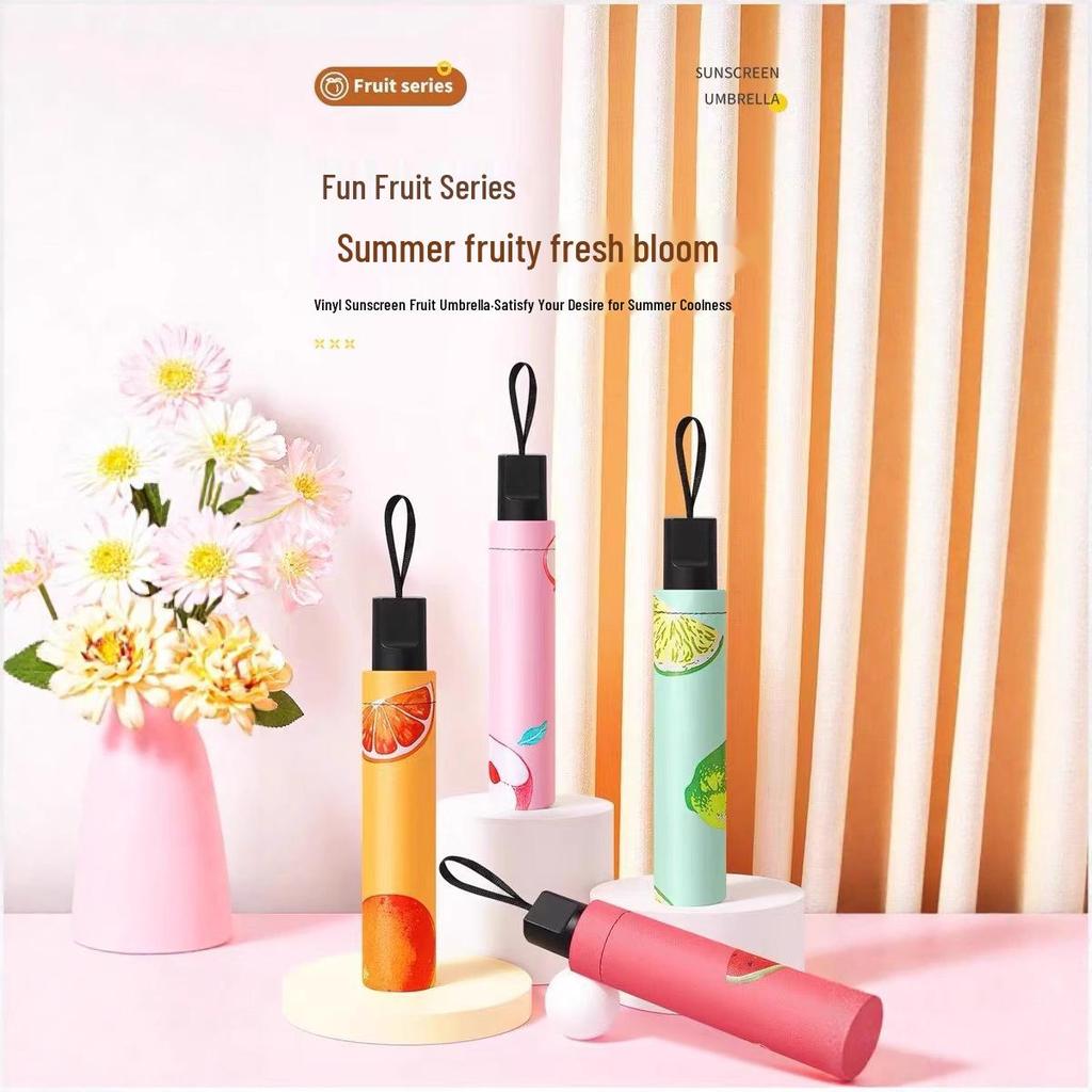 UV Protection Sun & Rain Foldable Umbrella with Black Coating for Students