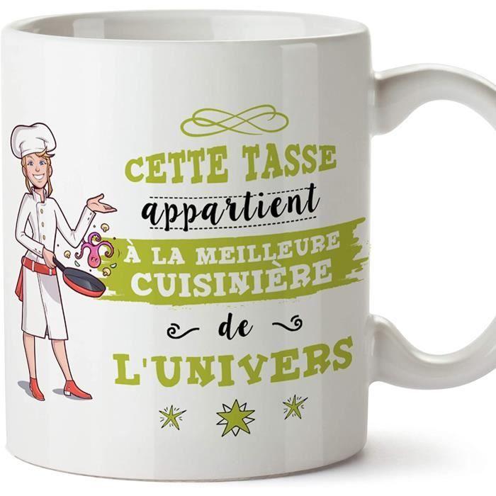 Mug - Tasse Cuisinière - Céramique - Blanc - Design Contemporain