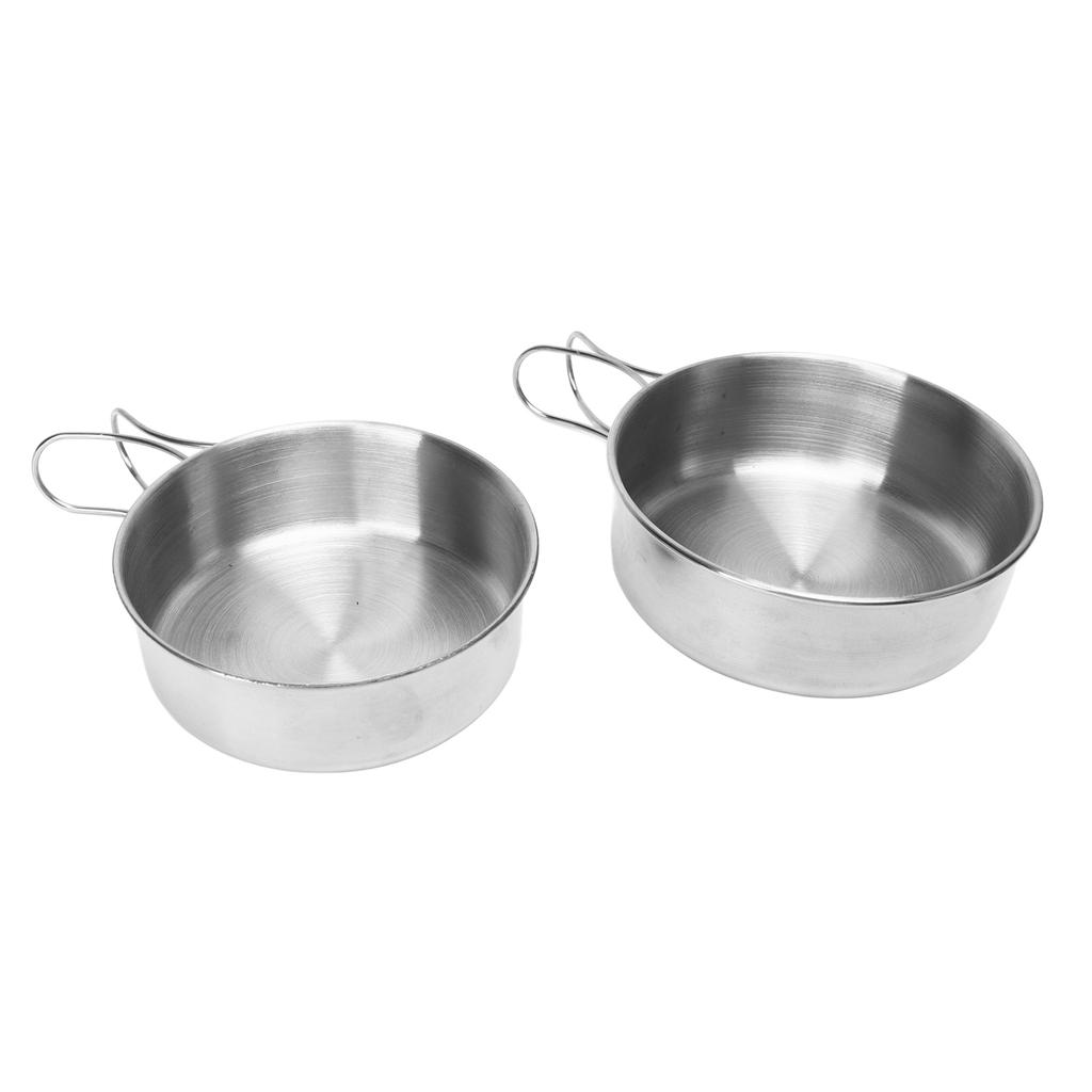 Zewnętrzna miska ze stali nierdzewnej Przenośna mini miska kempingowa ze składanym uchwytem na naczynia kempingowe