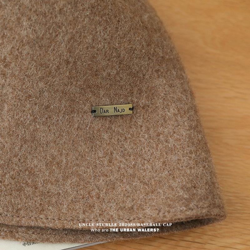 Autumn and Winter Warm Wool Fisherman Hat Women's Retro Basin Hat Korean Style Face Covering Bucket Hat Foldable Table Lamp Hat