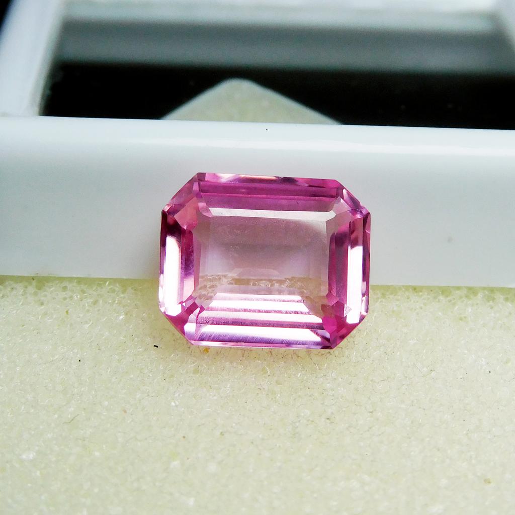 Natural Sapphire Loose Gemstone 7.15 Ct Emerald Cut Padparadscha September Birthday Birthstone