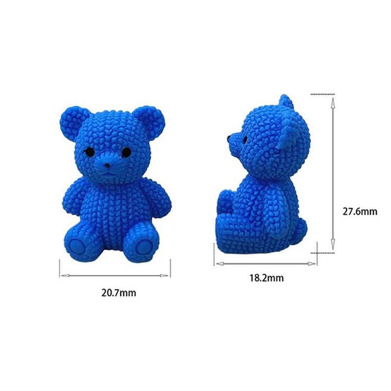 1PC Solid Colored Stereo Simulation Bear Miniatures Sitting Bear Creative Ornament Desktop Decoration DIY Jewelry Cute Animal
