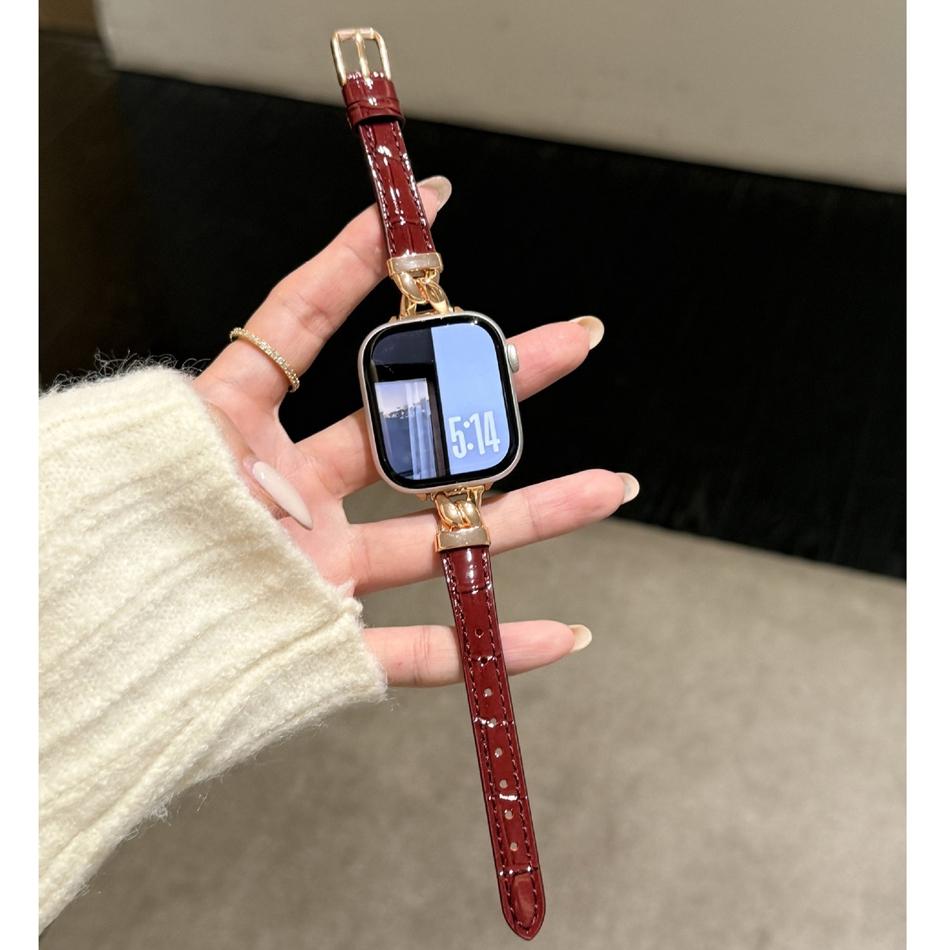 

Copper Chain Bamboo Leather Bracelet For Apple Watch Band S11/10/9/8/7/6/5/Ultra iWatch Strap 49/46/45/44/42/41/40/38mm Stylish 38 40 41(S11 10)42MM