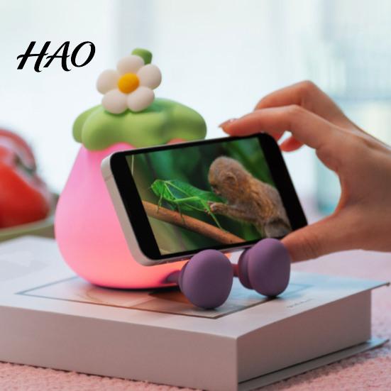 Nursery Night Light Cute Eggplant Light, Tap Touch Control Bedside Lamp, 3 Brightness Levels & Auto 30-Min Timer, USB Rechargeable Squishy for Bedroom