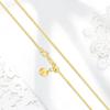Real 18K Gold Necklace Au750 Love Chopin Adjustable Plain Chain Women's Versatile Collar Chain Boutique Jewelry Gift