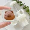 Creative Silicone Mooncake Baking Stamp Durable ABS Plastic Capybara Shaped Mooncakes Molds for Culinary Enthusiasts