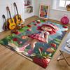 Strawberry Polyester Carpet, Soft Indoor Mat for Office Chair, Living Room, Computer Desk - Decorative Home Office Rug Design