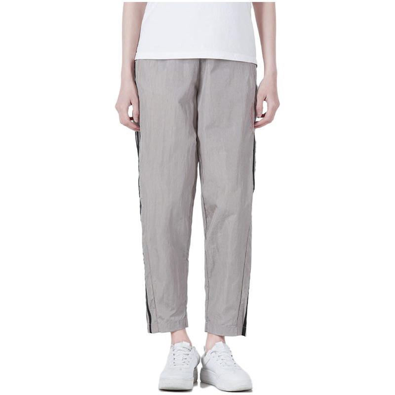 adidas Simple Casual Retro Sports Long Pants Fashion Woven Knitted Sports Pants Women Pants Light-Gray HE9991